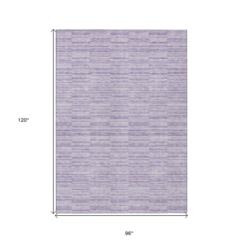 Tapis extérieur lavable rayé prune et mauve 8 pi x 10 pi