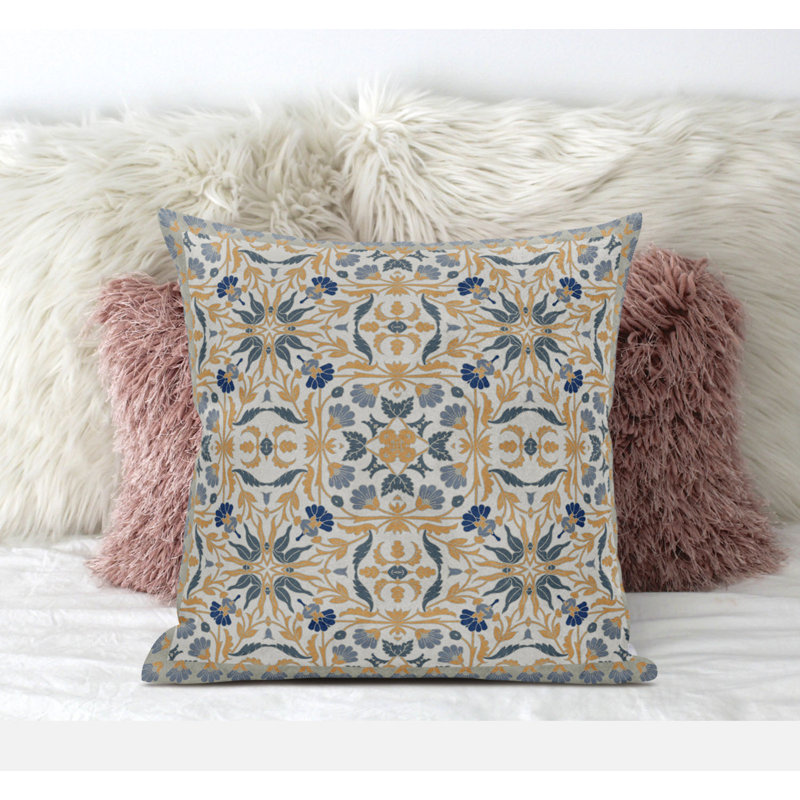 Housse et insert de coussin carré Blasford, 20 po X 20 po, Vert / pêche