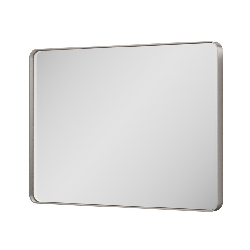 Tyro Bathroom Decorative Home Décor Corner Hangs Bathroom Mirror, Rectangle, 40" x 30", Nickel