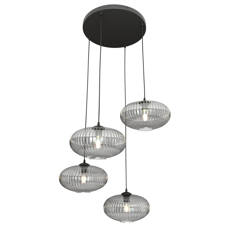 Samyiah 4 - Light Matte Black Pendant, Matte Black/Graphite