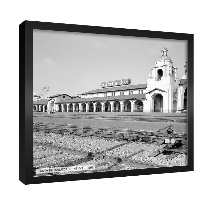 "Santa Fe Railroad Station", impression sur toile encadrée