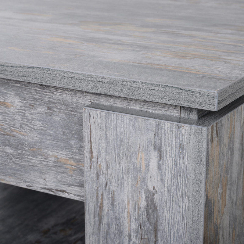 Fredericks Four Leg Coffee Table with Storage, Grey, 30cm H x 80cm L x 80cm W