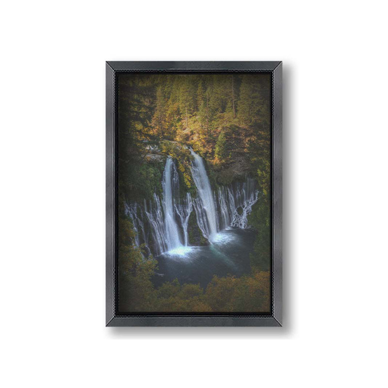 Burney Falls II, vertical par Kelly Wade. Impression sur papier - Montée et encadrée, H 34 po x l 49 po