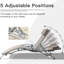 Chaise longue d'extérieur 2 - Dossier et coussin réglables. Rouille forte - aluminium. Tissu, séchage rapide. 5 réglages. Kaki pour la plage, piscine, kaki, structure en aluminium, positions, coussin amovible, tissu