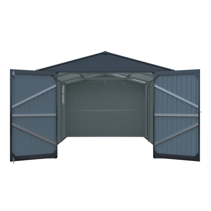 Remise de rangement extérieure 20 x 13 pi, Noir, H 100 po x l 237 po x P 152 po