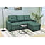 Canapé-lit modulaire convertible en forme de L, mobilier d'appartement élégant, canapé-lit escamotable pour petits espaces et salons, vert bleuâtre-1941141599