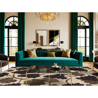  Washable Grape Delaware Fruits Area Rug