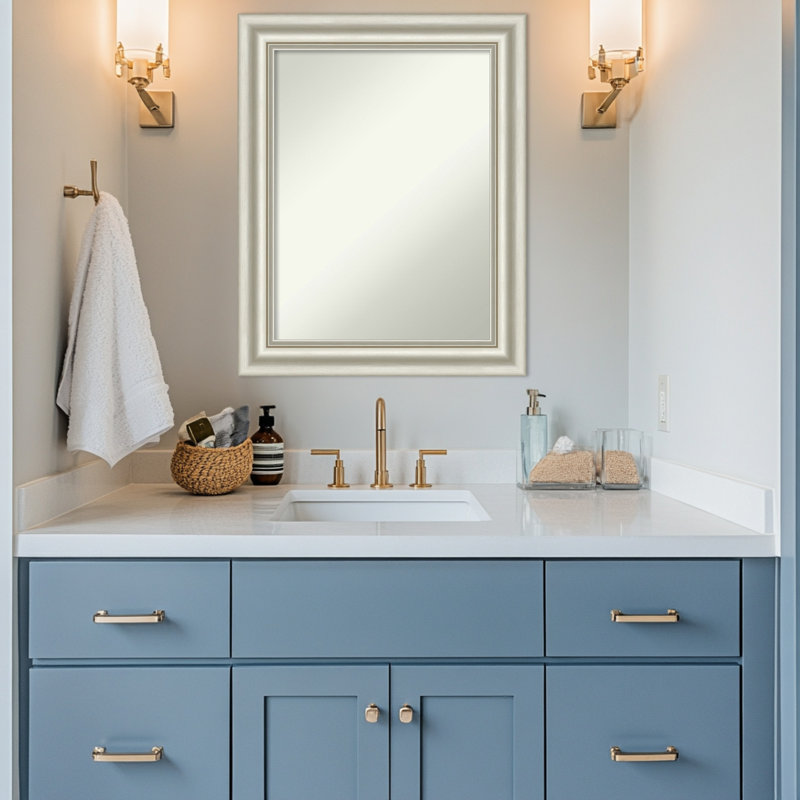 Miroir de salle de bain mural Sophia, 29,5 po x 23,5 po, Argent argent