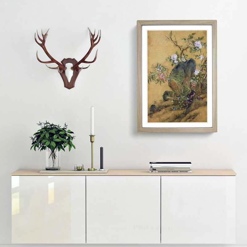 Roses by Lang Shining - Picture Frame Painting Print, Oak, 60cm H x 40cm W x 2cm D