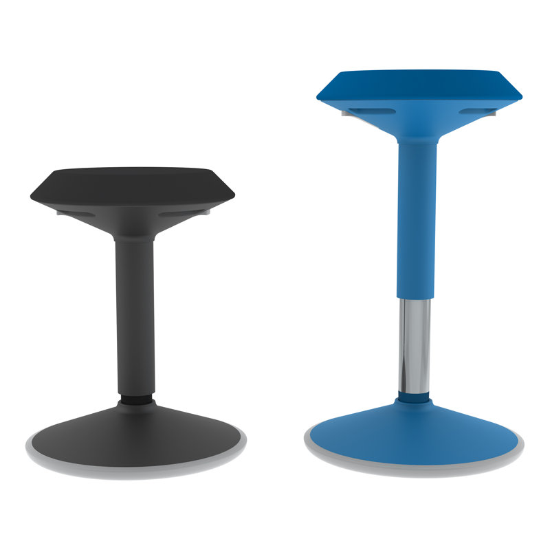 Blue Adjustable-Height Active Motion Stool with Circular Seat