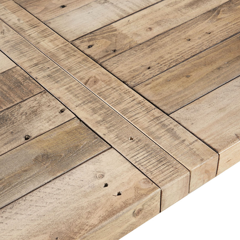 Table de salle à manger de couleur naturelle - Le bois massif peut accueillir 6 convives et convient facilement