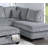 Contemporary 3Pc Sectional Set Fog Color Corduroy Couch LAF Sofa RAF Chaise Ottoman L-Sectional Living Room-1074790950