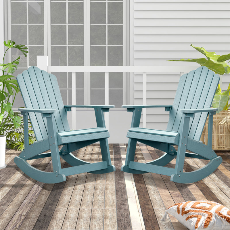 Chaise Adirondack berçante d'extérieur FCR2, Lac bleu