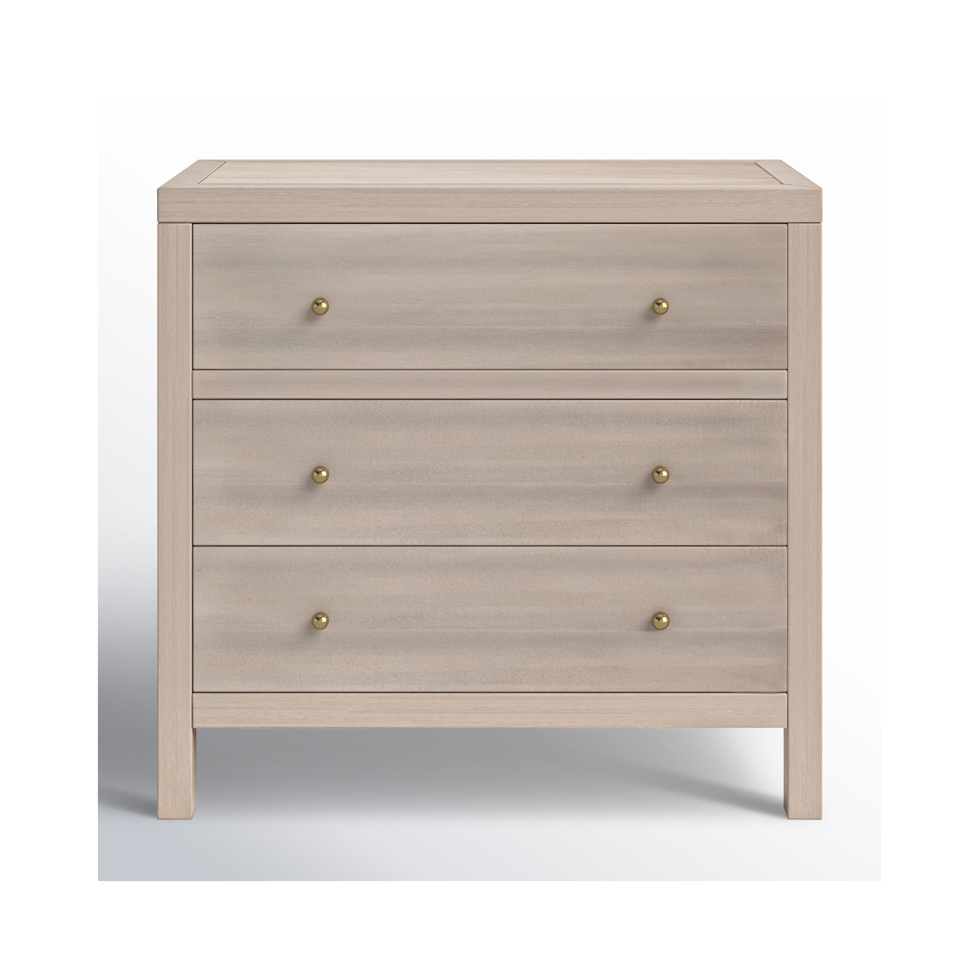 Celine 34" 3-Drawer Nightstand, Antique Taupe