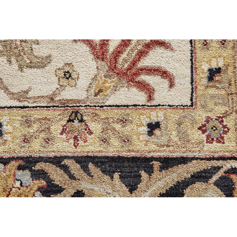 Thrisha Traditional Oriental Ivory Area Rug, Rectangle 8'6" x 11'6"