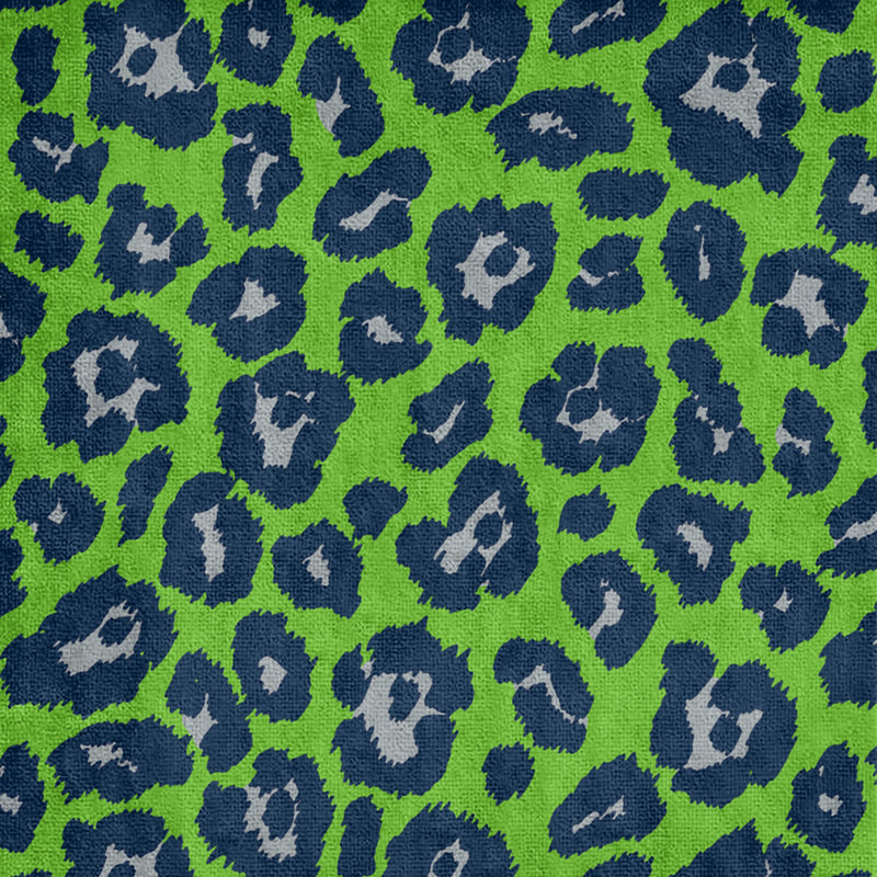 Serviette de plage Holderness, Mélange polyester-coton, Vert / gris / bleu marine