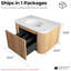 Meuble-lavabo flottant simple 30 po avec lavabo en céramique, comptoir en marbre artificiel, armoire à texture ondulée courbée avec tiroir à fermeture en douceur, bois naturel-1373189695-1373189690