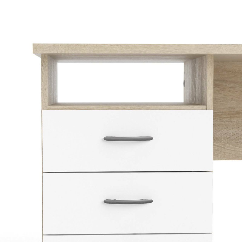 Gouge Computer Desk, Brown/White