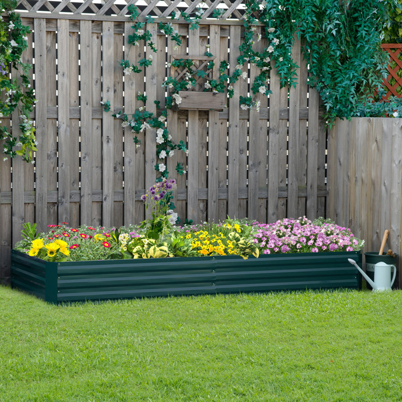 Lit de jardin surélevé galvanisé Outsunny