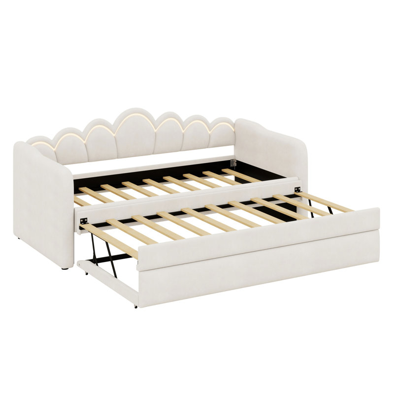 Lit de jour rembourré avec couchette, White