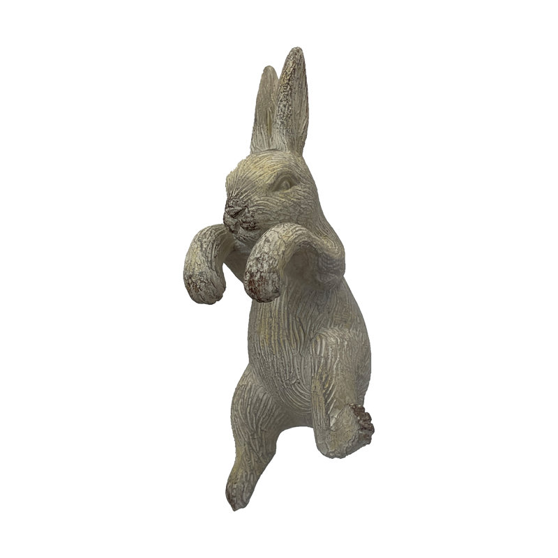 Bojorquez Rabbit Plastic Garden Statue, White