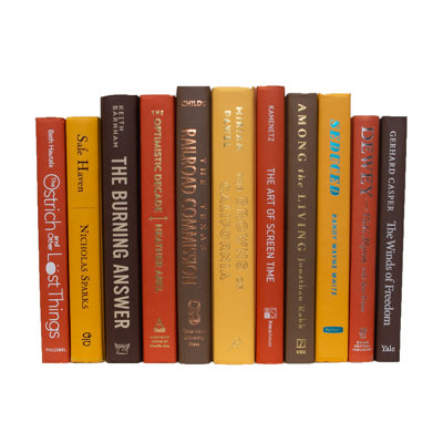 Livres décoratifs - Ensemble de livres sur la moisson - 1 pied de livres oranges