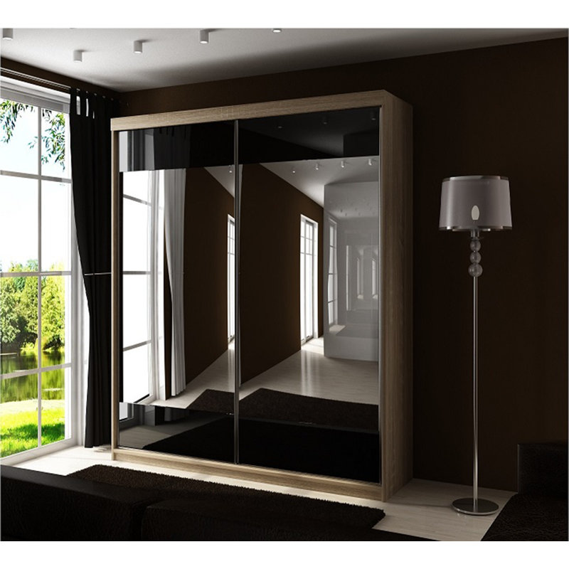 Bate 2 Door Wardrobe, Natural/Black
