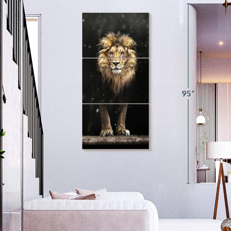 Lion sombre, H 75 po x l 36 po