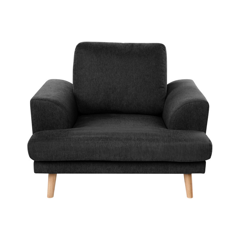 Taris Upholstered Fabric Armchair, Black