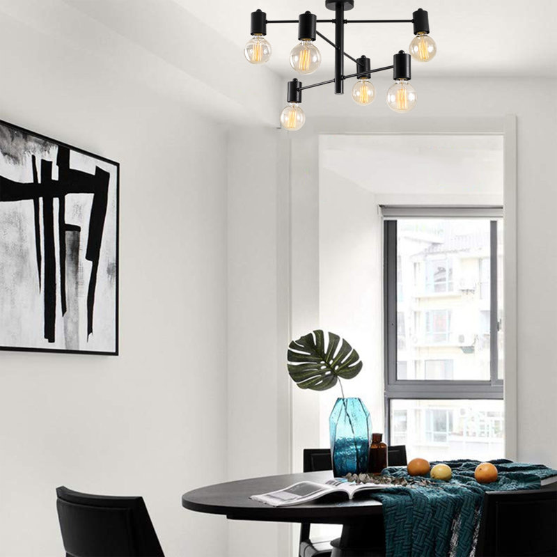 Luminaire suspendu unique à 6 lumières Zayyan