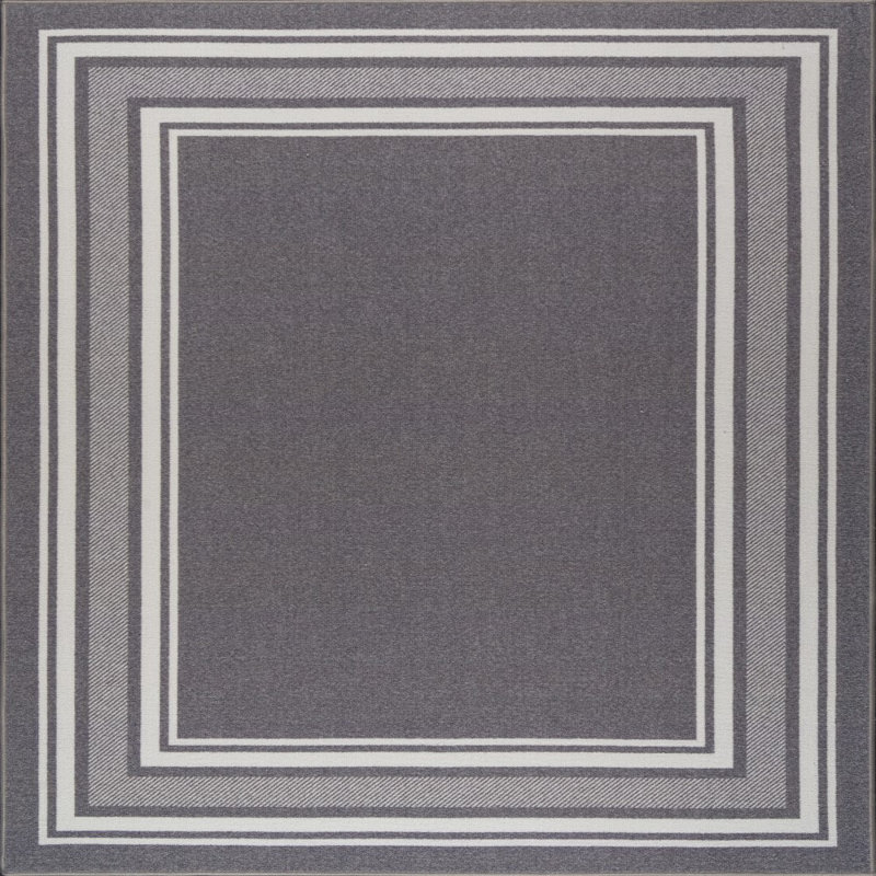 Quinter Gray Non-Slip Area Rug, Square 2'7''