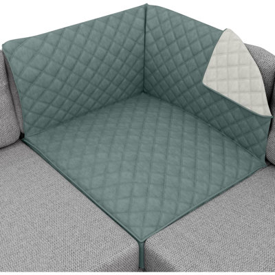 Patented Sectional Couch Slip Cover, Cushion Protector, US Designed Reversible Stain And Dog Tear Resistant Slipcover, Seat, Washable Covers For Dogs Pets