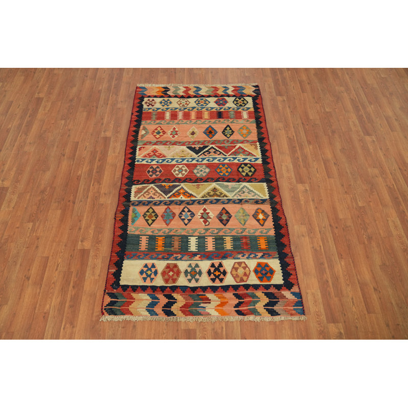 Tapis oriental kilim à teinture végétale 4 x 7