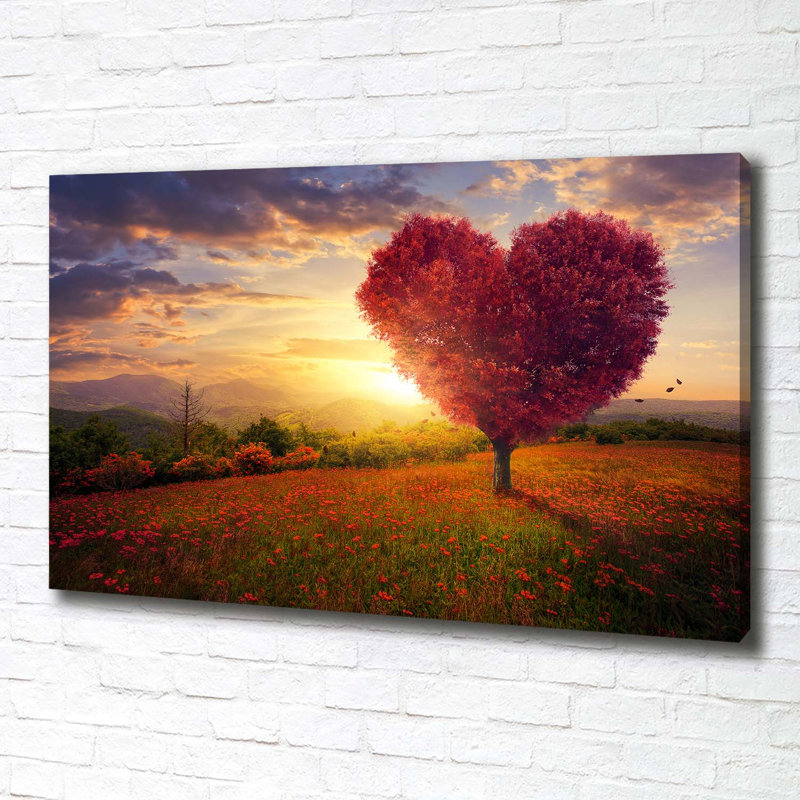 Tree Field Heart - Wrapped Canvas Print