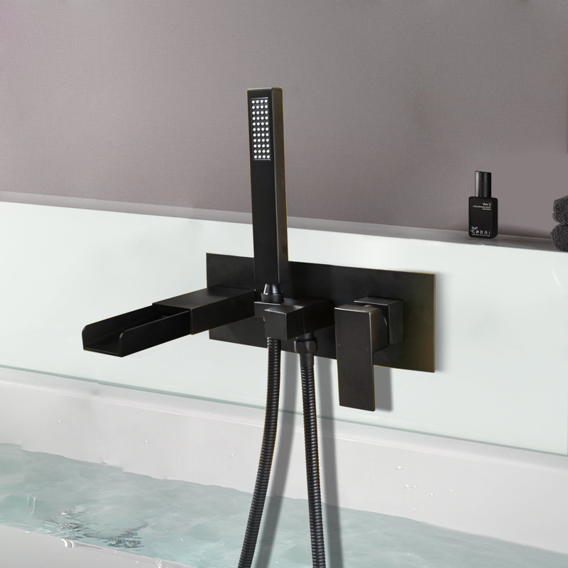 2 Handle Wall Roman Tub Faucet with Diverter
