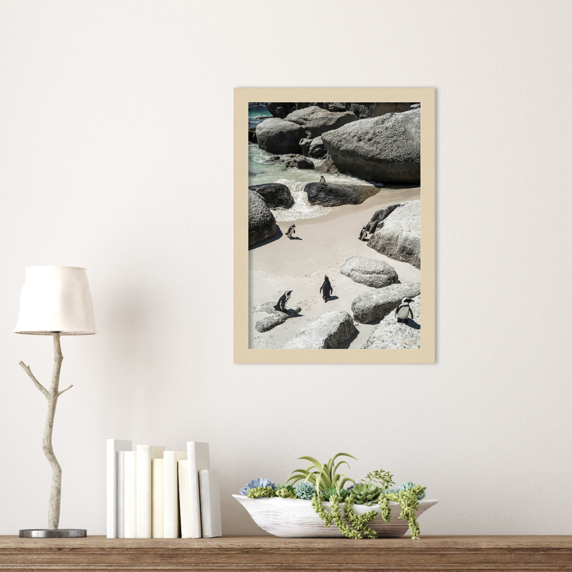 Chilling At the Beach No 2 by Shot by Clint Wood Framed Wall Art Print, Brown, 17" H x 13" W