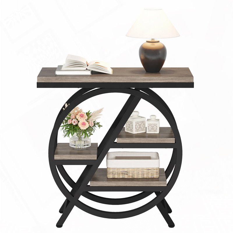 Table de bout avec tablettes de rangement à 3 niveaux