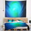 Sphère misty bleu abstrait sur tapisserie noir-28498093