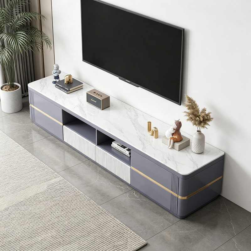 Meuble télé gris simple et élégant