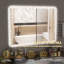 Miroir de salle de bain avec lumières DEL, verre trempé et bande lumineuse réglable