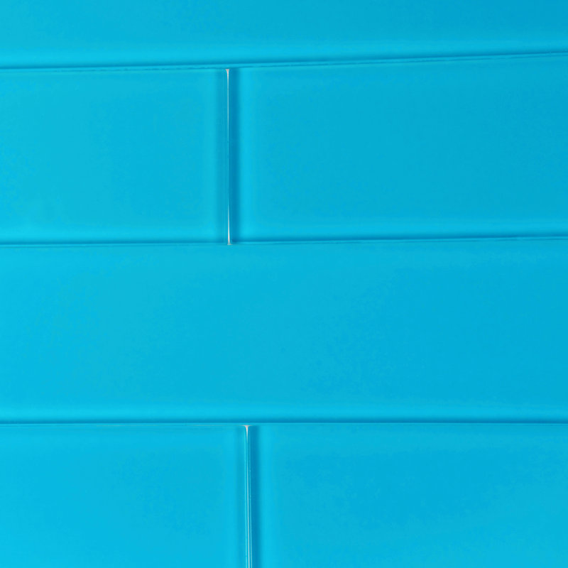 3"X 12" Matte Finished Glass Subway Tile, Laguna Blue