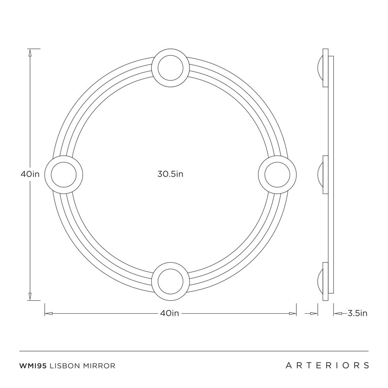 Lisbon Round Brass Mirror