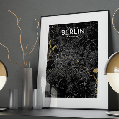 Berlin City Map in Luxe 1 Piece Wall Art