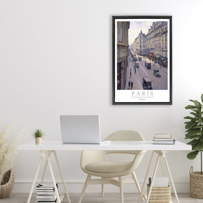 Paris Streets Vintage Scene Floating Frame, design by Petal Prints Design