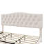 Lit en lin beige capitonné Diamond-639407027