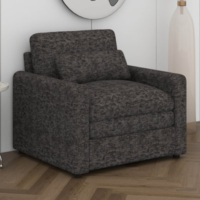 31.9" Oversized Cozy Upholstered Single Sofa With Double Plush Cushion, Comfy Cloud Armchair With Detachable Lumbar Pillow