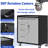 Heavy-Duty Metal Cabinet For Garage, Office & Home. 35.51"H X 30.01"W. Lockable Wheels, Raised Top, 4 Drawers, Adjustable Shelves. Black/Gray Tool Storage Office, 30.01"W 16.66"D. Side Space.