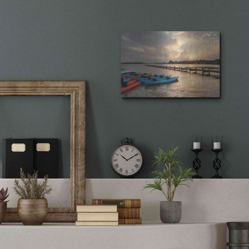Breakwater Bay «Bayside Dock» par Lori Deiter, art mural en métal, H 12 po x l 16 po