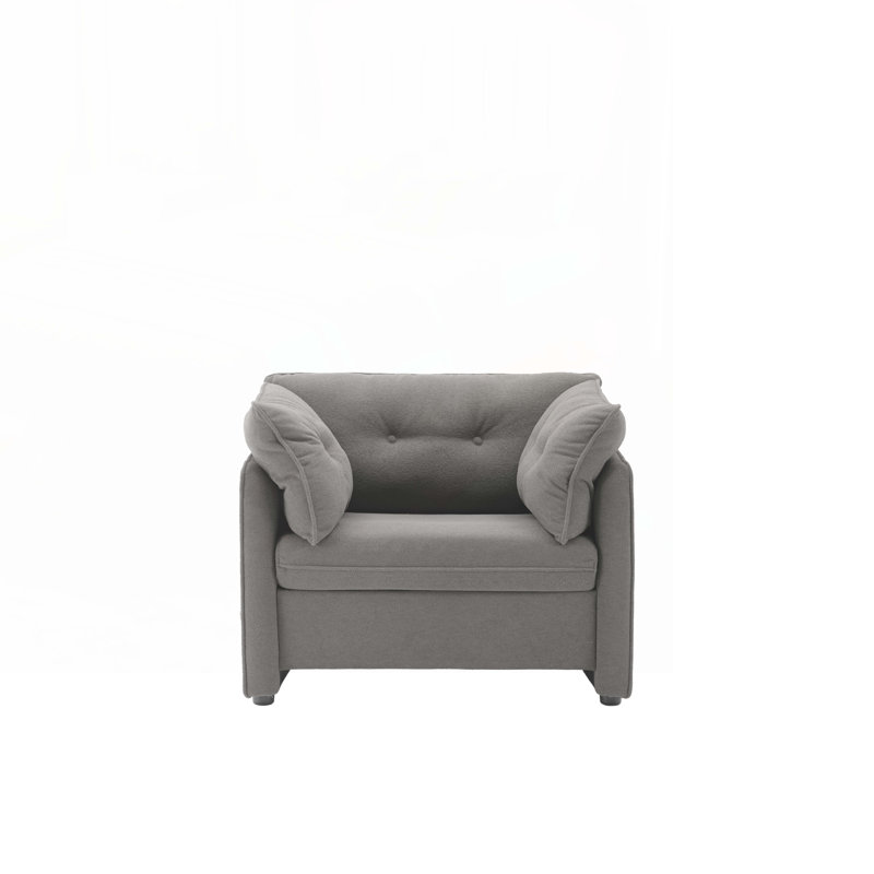 Fauteuil d'appoint en chenille surdimensionné, Chenille grise