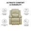 Canapé inclinable en cuir recyclé beige | Chaise de salon multifonctionnelle avec dossier réglable, structure en bois massif, revêtement en cuir respirant, conception ergonomique pour la détente à la maison